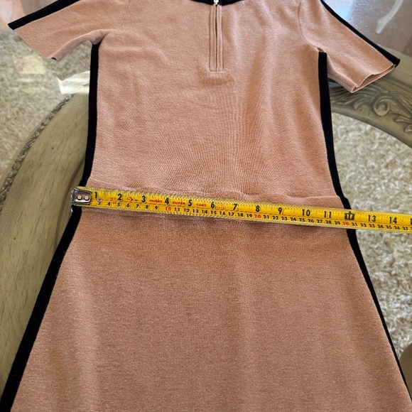 Reiss Rosie Short Sleeve Sweater Dress XS Camel/Black Striped Knit - Picture 13 of 15